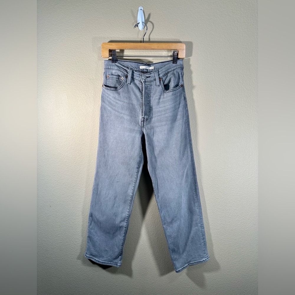 Levi’s Ribcage Straight Ankle Jeans in grey W27 L27 - Picture 3 of 16